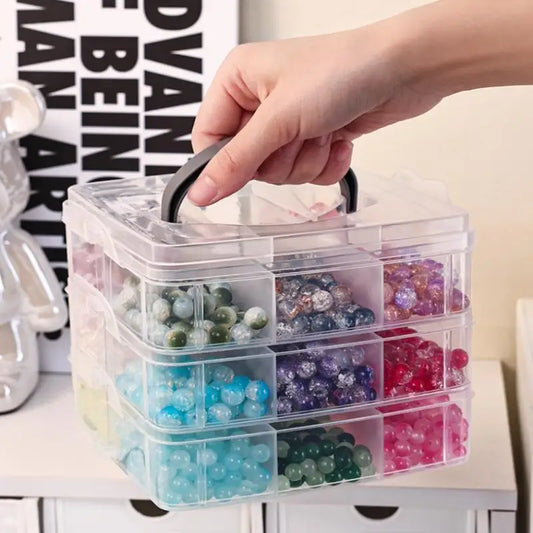 Stackable Clear Plastic Storage Box | 1-4 Tier Compartment Organizer