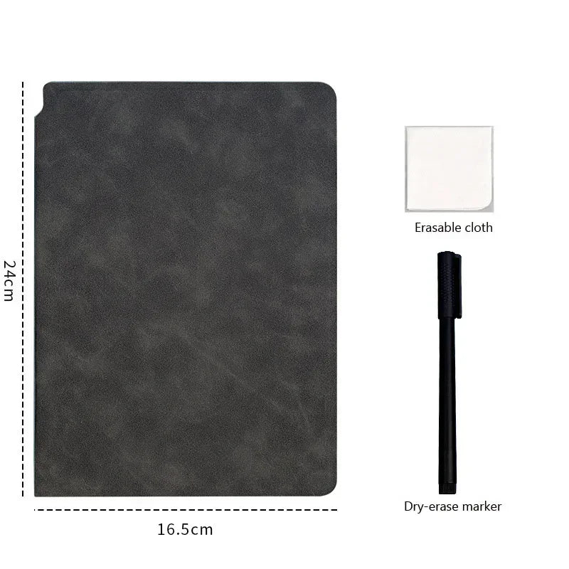 A5 Reusable Whiteboard Notebook Eraser Wipeable Board Portable Weekly