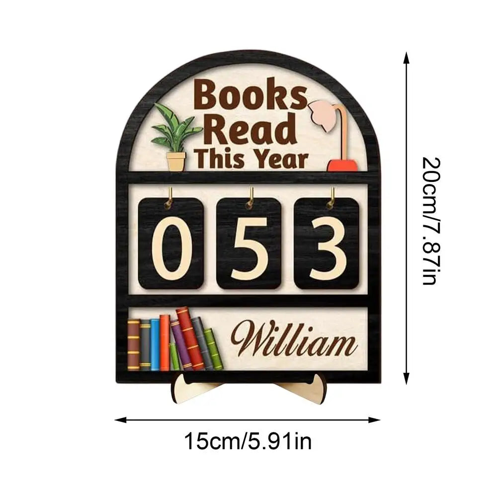 Books Read This Year Wooden Counter Sign | Tabletop Decor