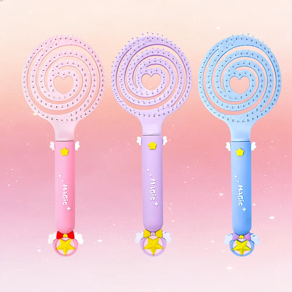 Magic Star Wand Spiral Hollow Comb – Flexible Bristles, 3 Colors