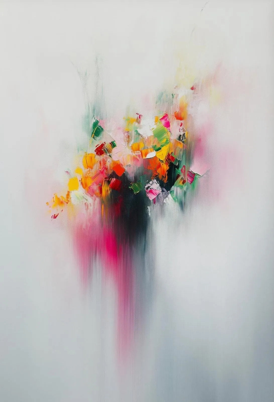 Minimalist Abstract Flower Canvas Wall Art | Unframed Print