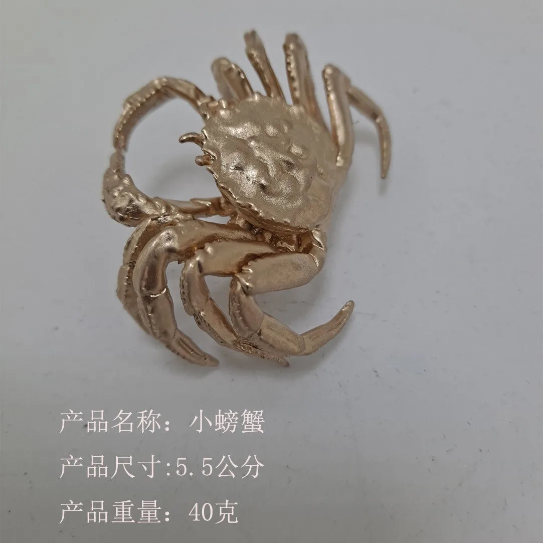 Small Metal Handicraft Copper Gold Ant Butterfly Ornament for Art Decor Home Decorative Gift Home Accessories декор для дома Peaceful Pleasures Health and Wellness Little crab