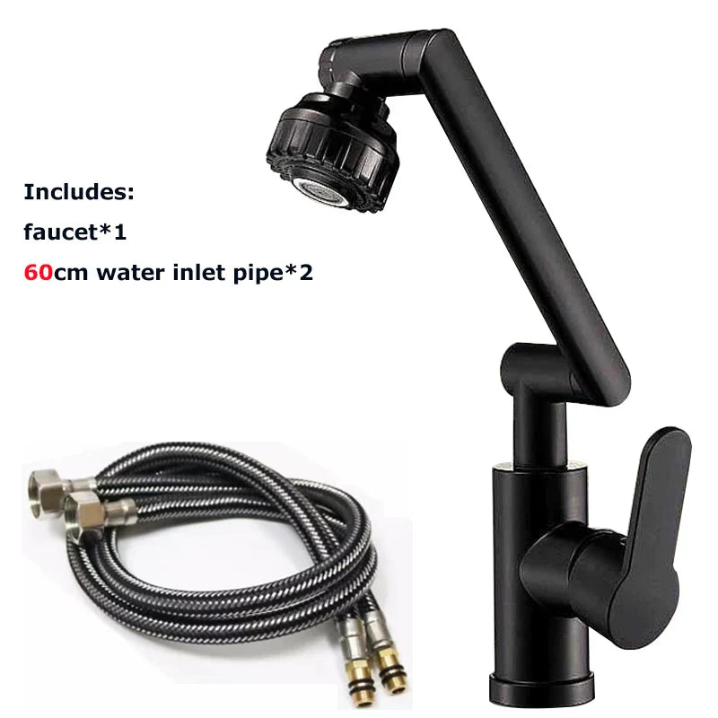 Rotating Dual-Mode Kitchen & Bathroom Faucet – Hot & Cold