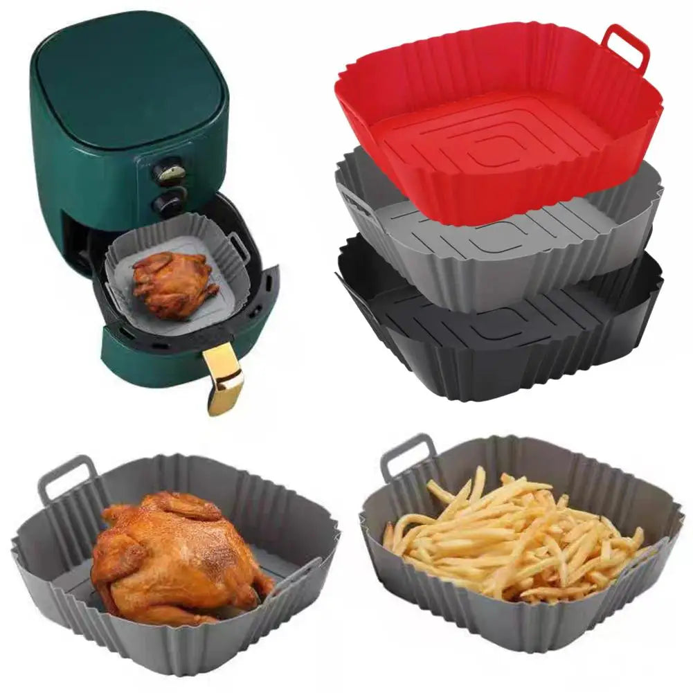 Silicone Air Fryer Liner – Non-Stick Reusable Square Baking Tray
