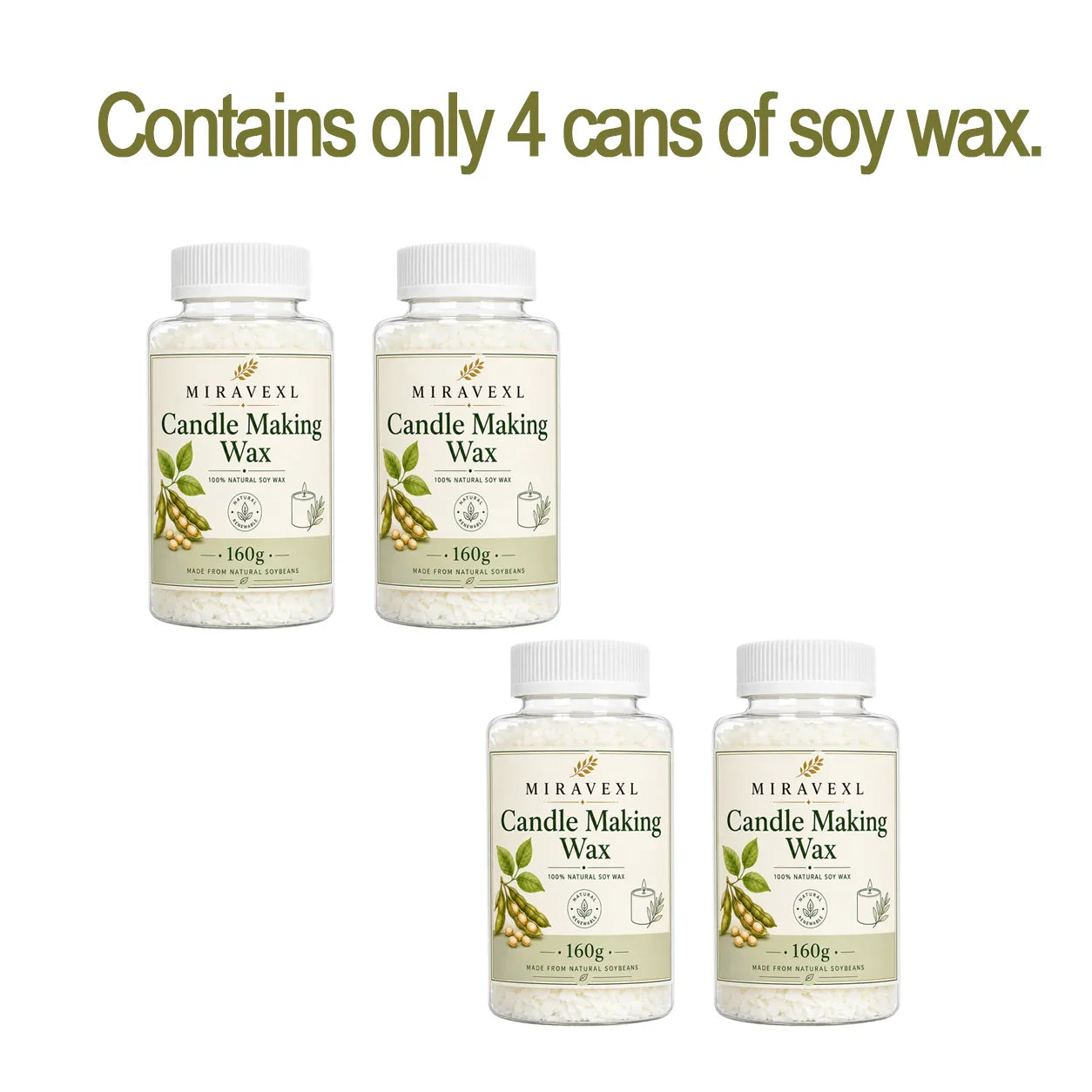 MIRAVEXL Natural Soy Wax Flakes 160g & Pearl Shimmer Pigment