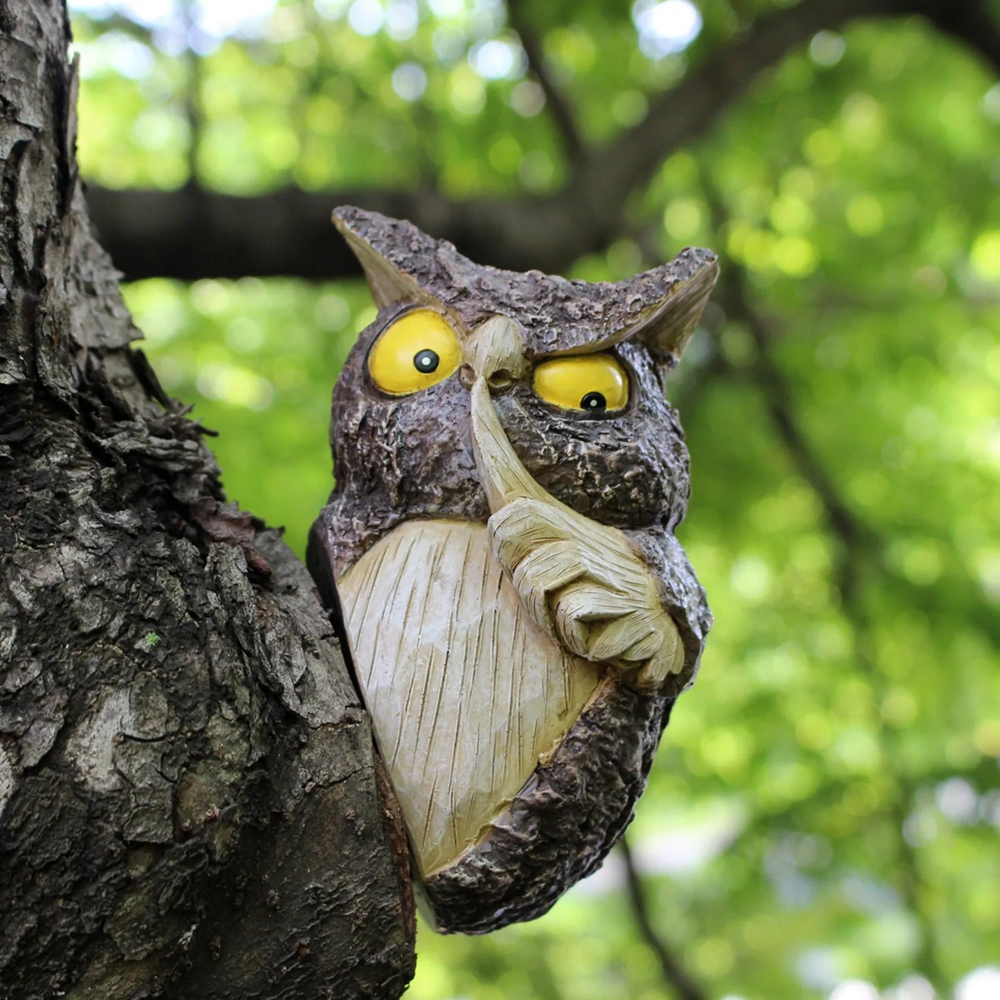 Owl Tree Hanging Garden Ornament – Resin Animal Decoration