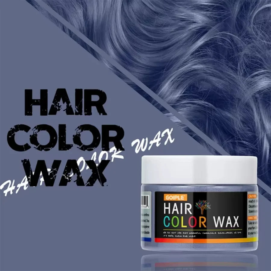 Valentine's Day DIY Hair Dyed Mud Hair Colour Wax Easy To Wash Coloring Cream One-time Hairs Beard and Eyebrows Colour Products Peaceful Pleasures Health and Wellness Blue Gray 40g