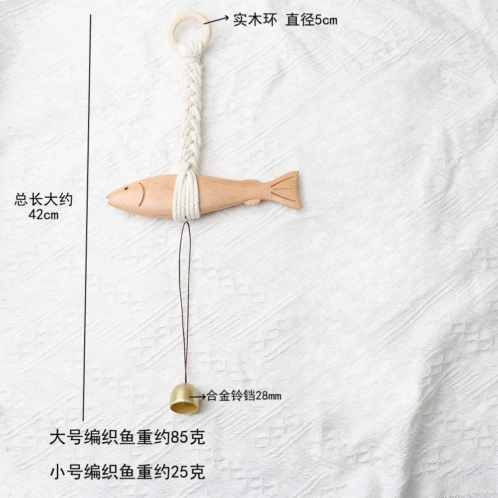 Wall Wooden Door Pendants Ultra-thin Tree Fish Ornament Lightweight Saves Space Wall-mounting Fish Hangable Pollack Charm Crafts Peaceful Pleasures Health and Wellness L
