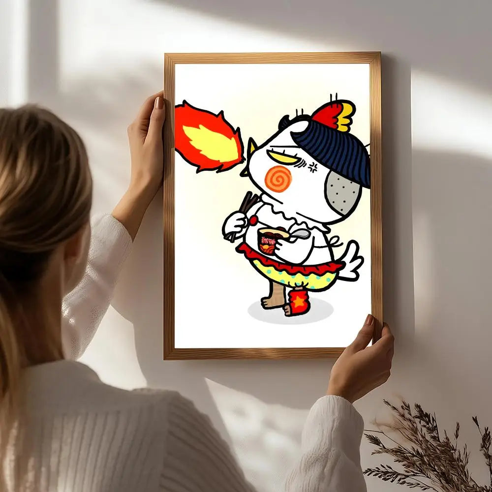 Food S-Samyang Buldak Ramen Poster HD Self Adhesive Waterproof Wall Art Ideal for Home Office Dorm Bedroom Great Gift Peaceful Pleasures Health and Wellness White3 50X70cmNoframe