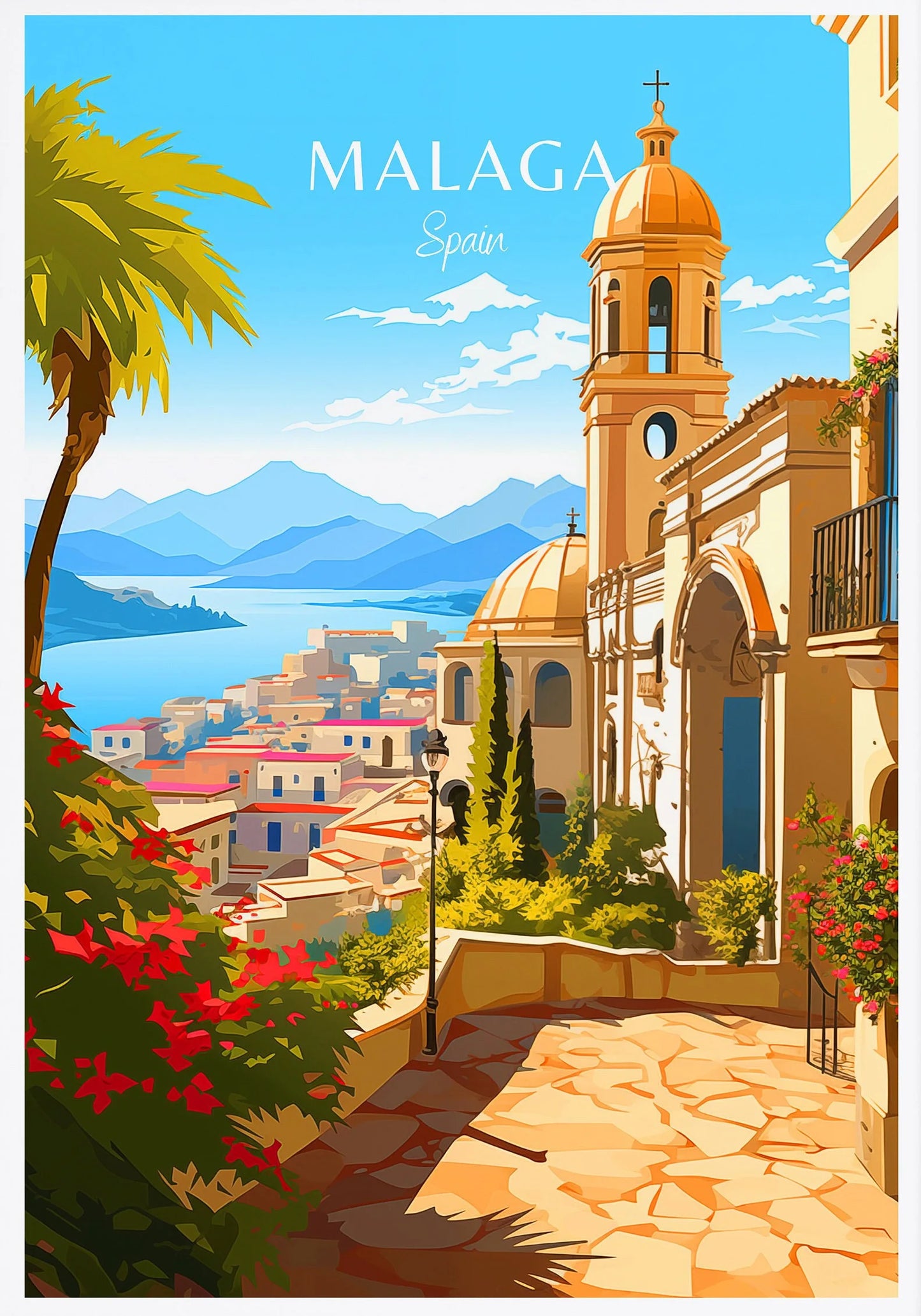 Spain Travel Poster Canvas Print | Barcelona Madrid Granada Wall Art Canvas Wall Art Peaceful Pleasures Health and Wellness CJ51129 40x50cm Unframed