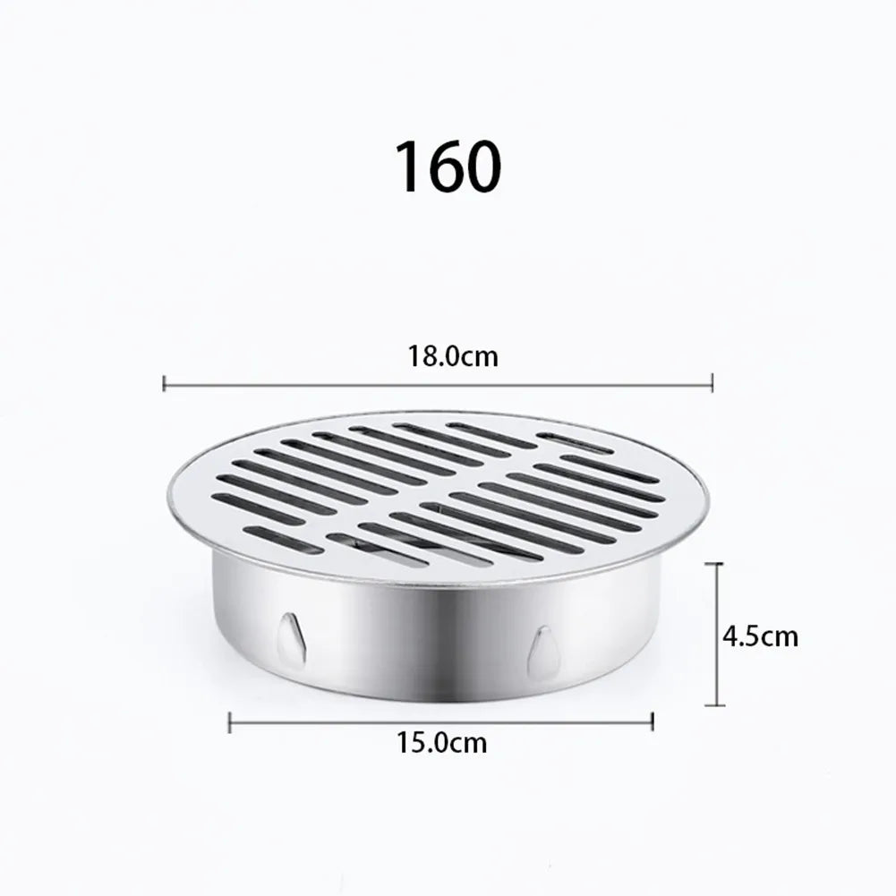 Stainless Steel Floor Drain Balcony Drainage Roof Round Cover Rain