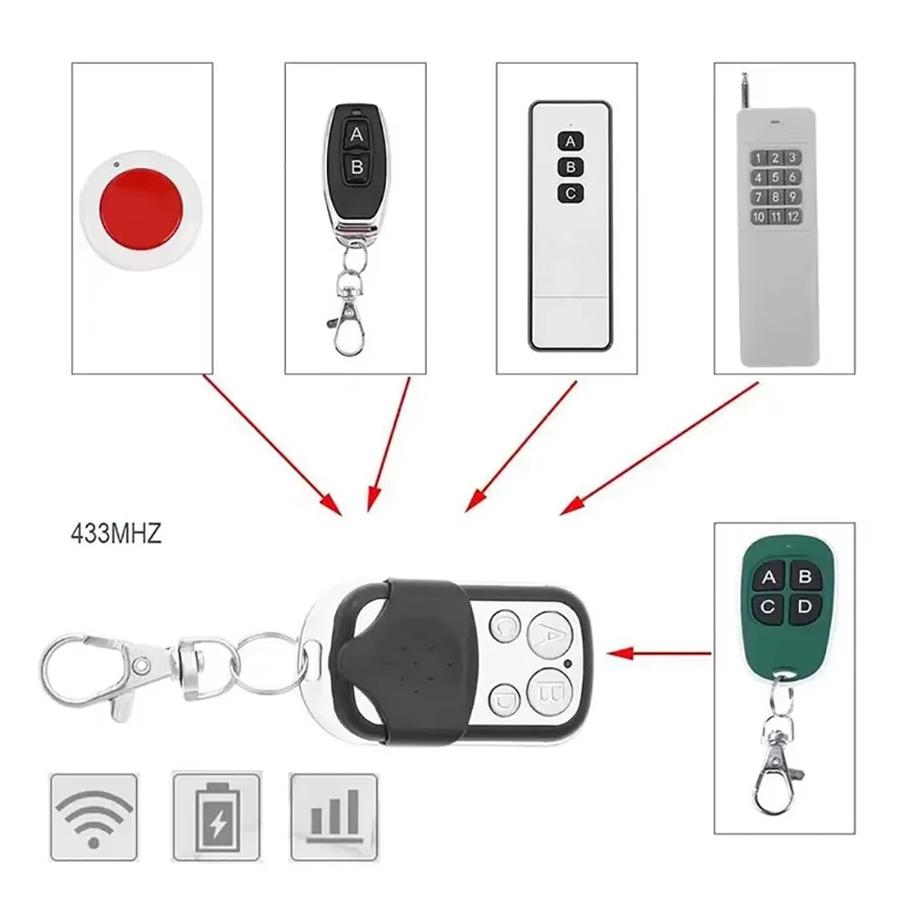 433MHz 4-Button Universal Garage Door Remote Duplicator
