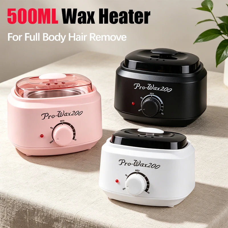 2026 New White/Black/Pink 500ML Hair Removal Waxing Kit Professional Body Hair Removal/50/200g Wax Beans For Wax Heater Melting Peaceful Pleasures Health and Wellness