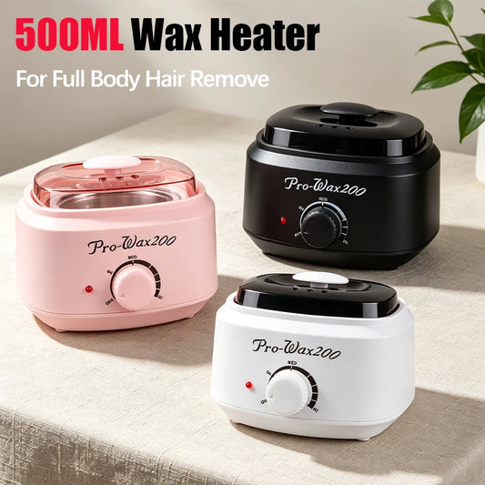 2026 New White/Black/Pink 500ML Hair Removal Waxing Kit Professional Body Hair Removal/50/200g Wax Beans For Wax Heater Melting Peaceful Pleasures Health and Wellness