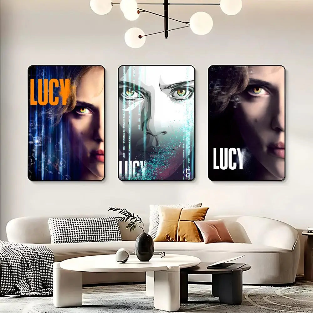 Movie L-Lucy Poster HD Self Adhesive Waterproof Wall Art Ideal for Home Office Dorm Bedroom Great Gift Peaceful Pleasures Health and Wellness