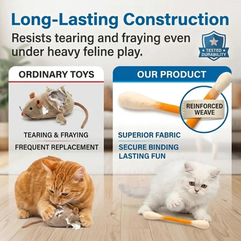 Cotton Swab Catnip Toy 6-Pack | Kitten Biting & Teeth Cleaning