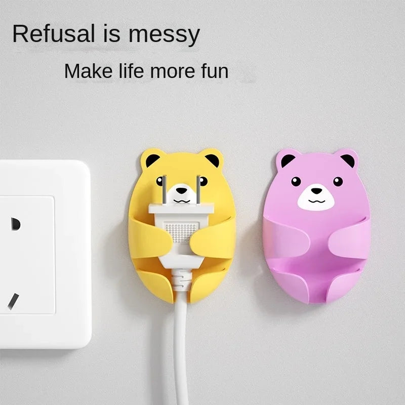 Bear Shaped Adhesive Wall Hooks – No-Drill Plug & Cord Organizer Adhesive Wall Hooks Peaceful Pleasures Health and Wellness