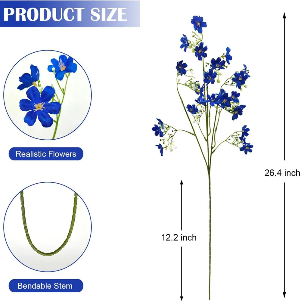 Silk Artificial Flowers Long Stem | Baby's Breath Faux Bouquet