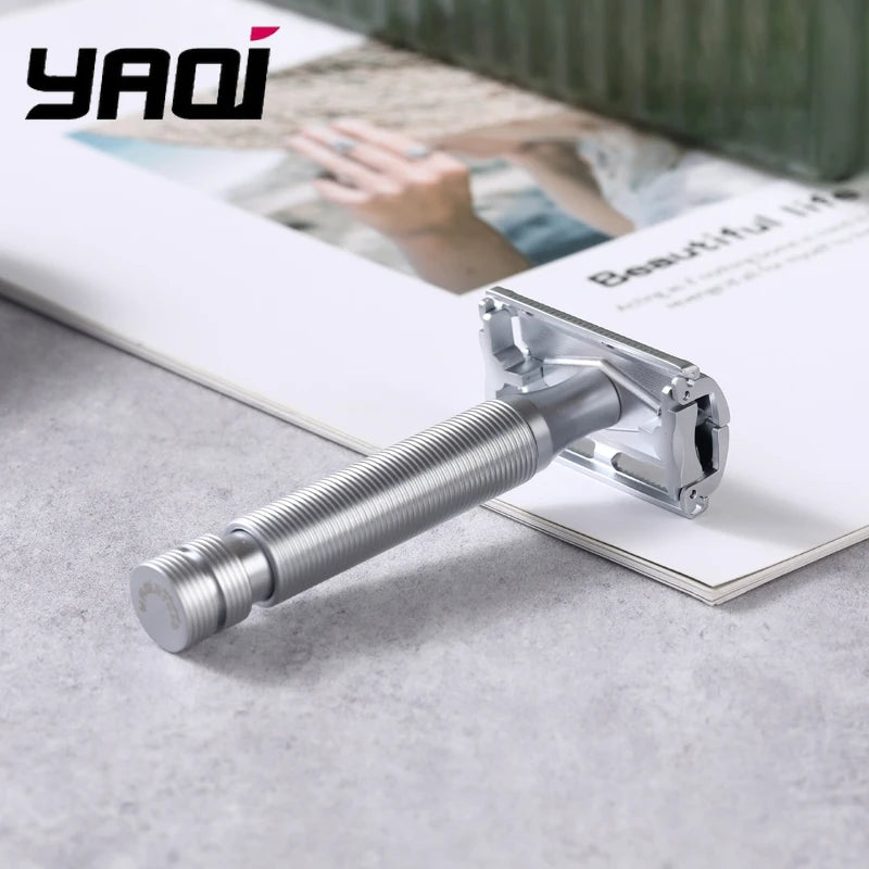 2026 Hot Sale YAQI Safety Razor Yaqi Monarch Matte Chrome Color Safety Razor Comfortable Shaving Peaceful Pleasures Health and Wellness