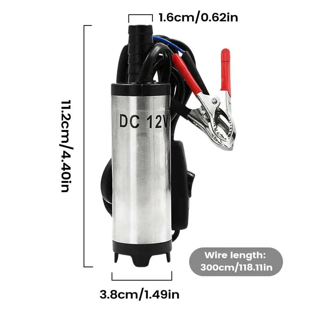 Transfer Pump Heavy Duty Multi Purpose Portable Water Dispenser 12V 24V 38mm Transfer Pump for Oil for Automotive Car Engine Peaceful Pleasures Health and Wellness DC 12V