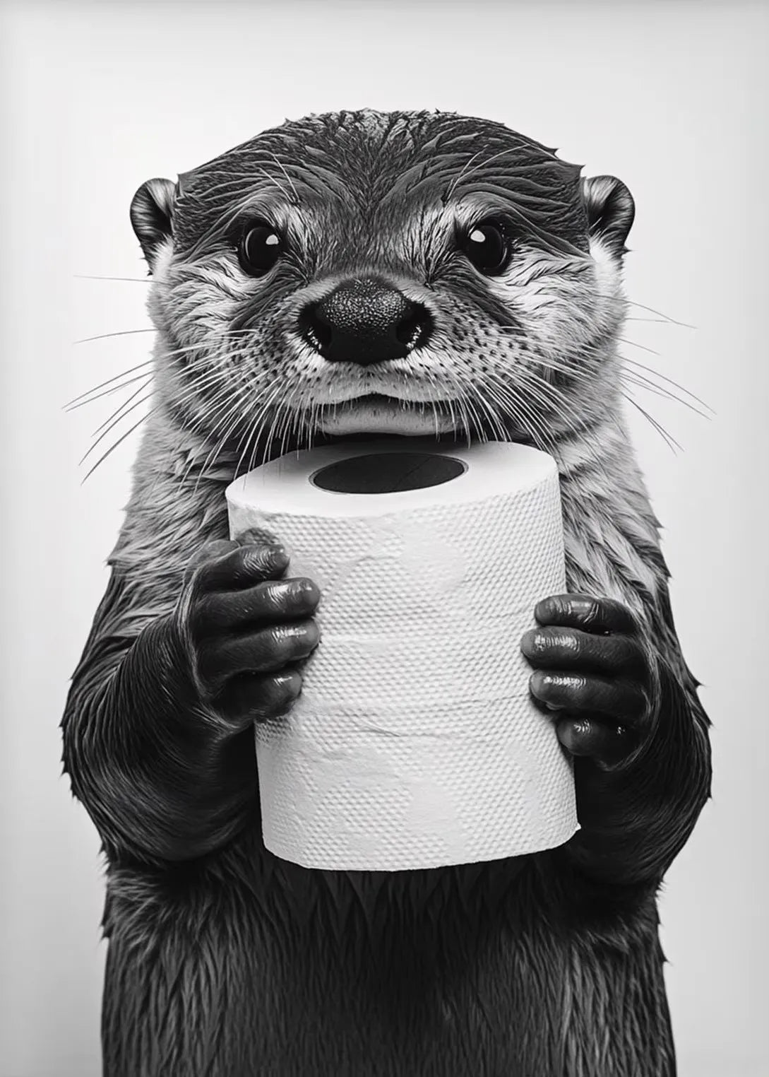 Halloween Otter Bat Cat Raccoon with Toilet Paper Poster Print Canvas Painting Bathroom Wall Art Funny Toilet Humor Home Decor Peaceful Pleasures Health and Wellness ZLH5027 50x70cm No Frame