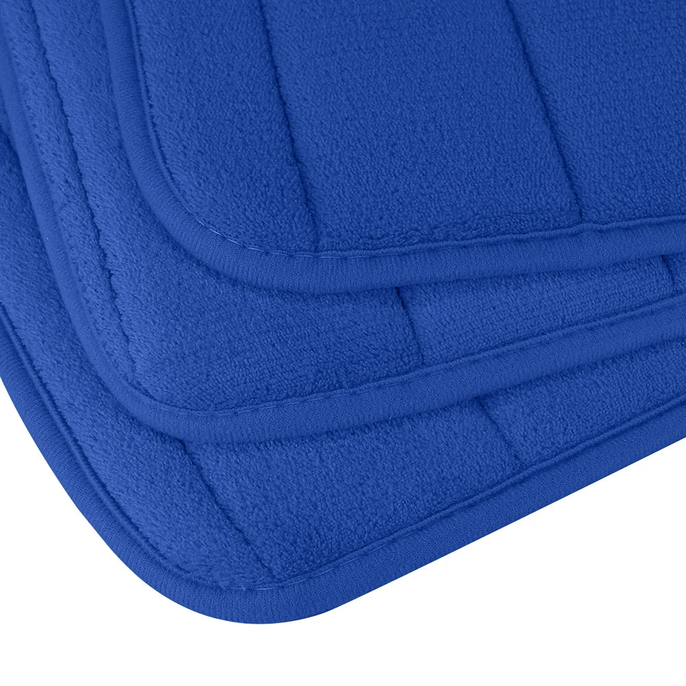 Memory Foam Bath Mat Set 3 Piece Thick Extra Soft Bathroom Non-Slip Rugs Super Water Absorbent Machine-Washable Toilet Floor Mat Peaceful Pleasures Health and Wellness Blue Set 3 Piece