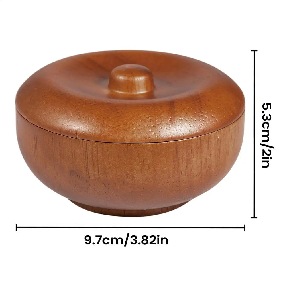 Wooden Shaving Bowl with Lid | Men's Lather Bowl & Soap Holder