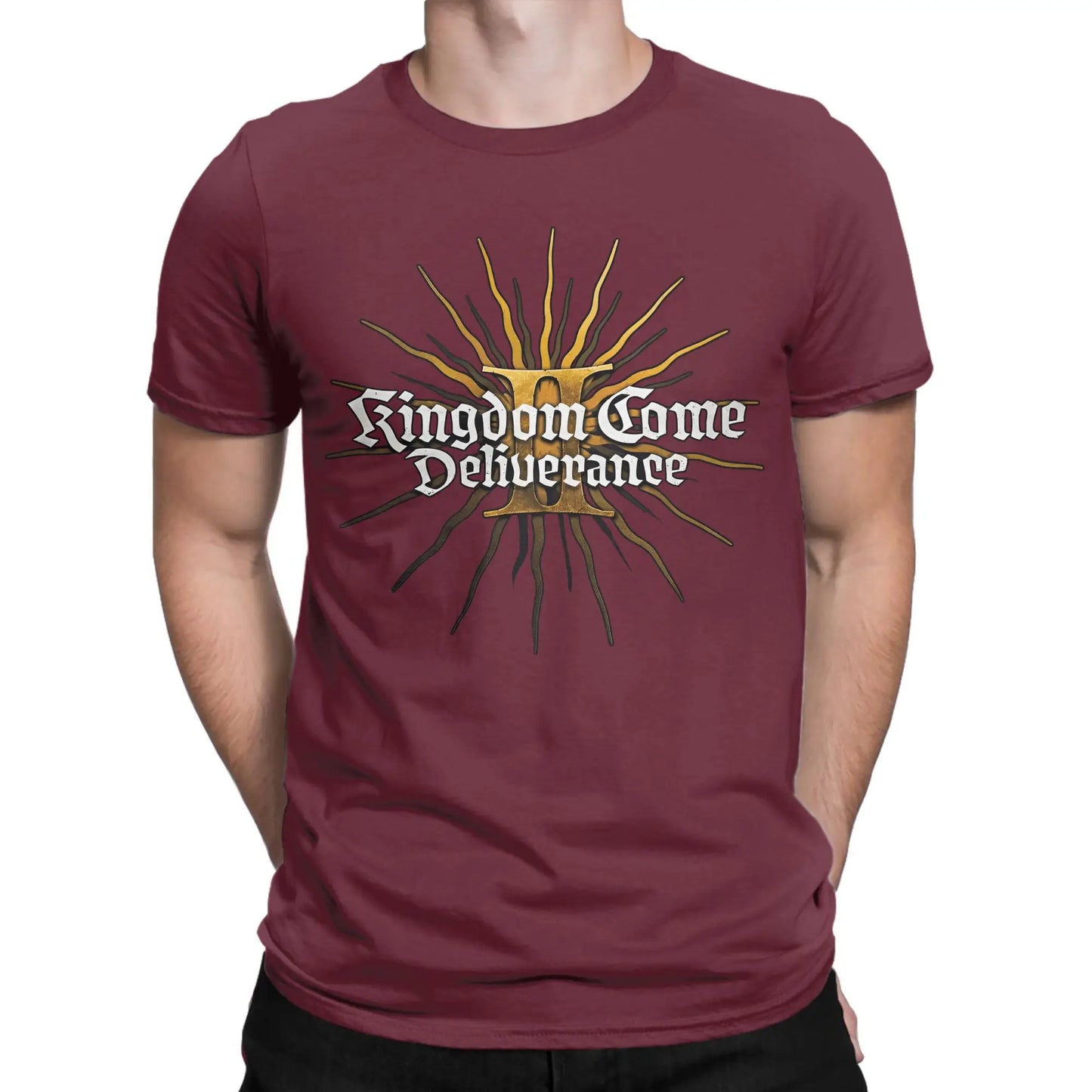 Men's Kingdoms T Shirt Come Deliverances Pure Cotton Clothes Leisure Short Sleeve Crewneck Tees Plus Size T-Shirt Peaceful Pleasures Health and Wellness Burgundy XXL