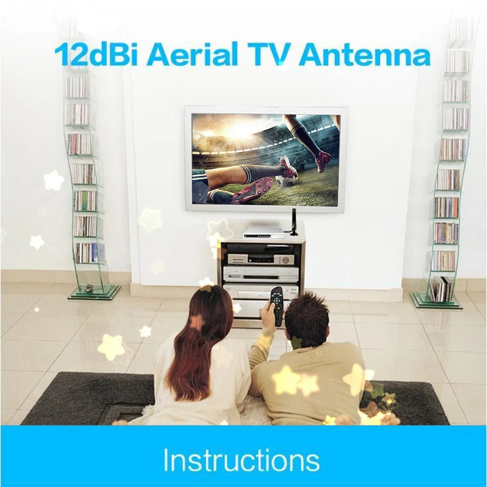 Indoor HDTV Antenna 12dBi 1080P HD 50-Mile Range Peaceful Pleasures Health and Wellness