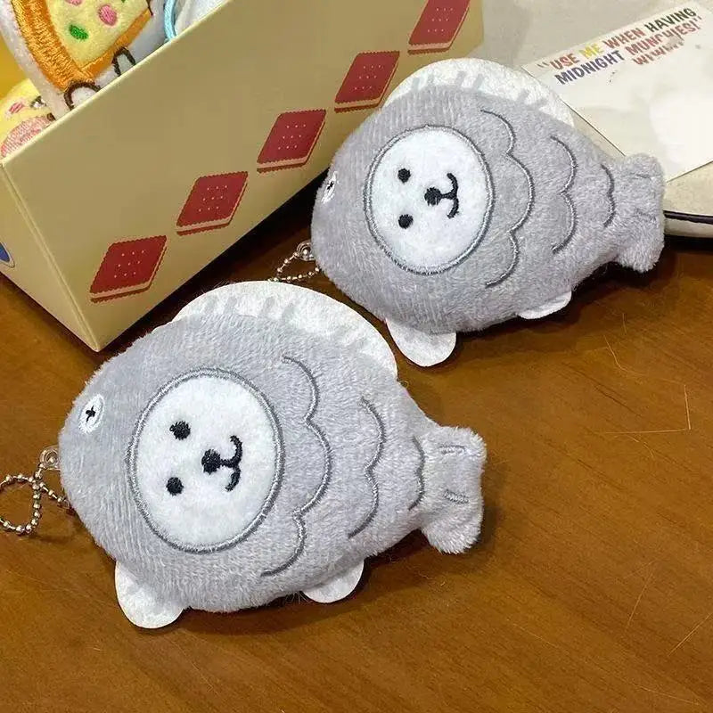Cute Plush Fish Bear Keychain – Cartoon Doll Bag Charm Gift