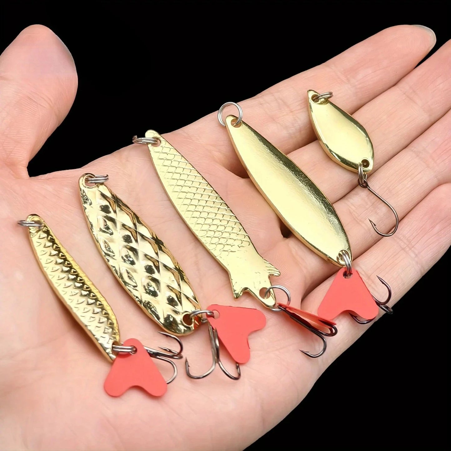 20pcs/Set Gold And Sliver Metal Jig Spoon Spinner Fishing Lure Wobbler Bait Set with Fishing Tackle Box Kit For Fishing Peaceful Pleasures Health and Wellness