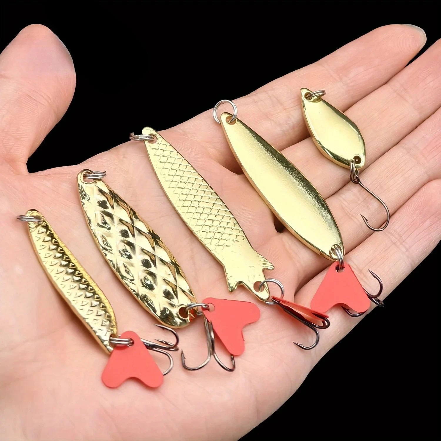 20pcs/Set Gold And Sliver Metal Jig Spoon Spinner Fishing Lure Wobbler Bait Set with Fishing Tackle Box Kit For Fishing Peaceful Pleasures Health and Wellness