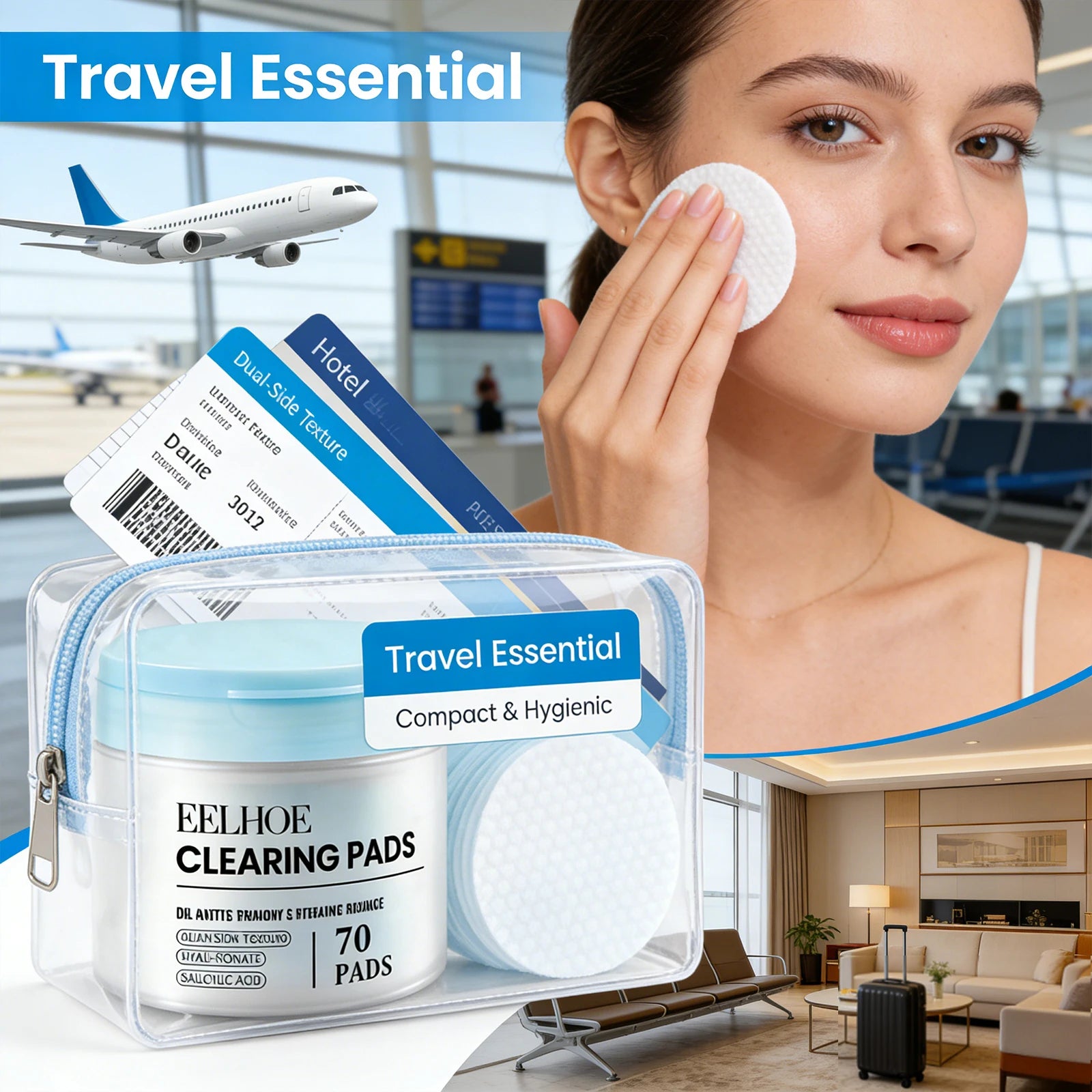 Salicylic Acid Toning Cotton Pad Daily Nourishing Reducing Dullness Brighten Skin Tone Long-Lasting Hydration Facial Peeling Pad Peaceful Pleasures Health and Wellness