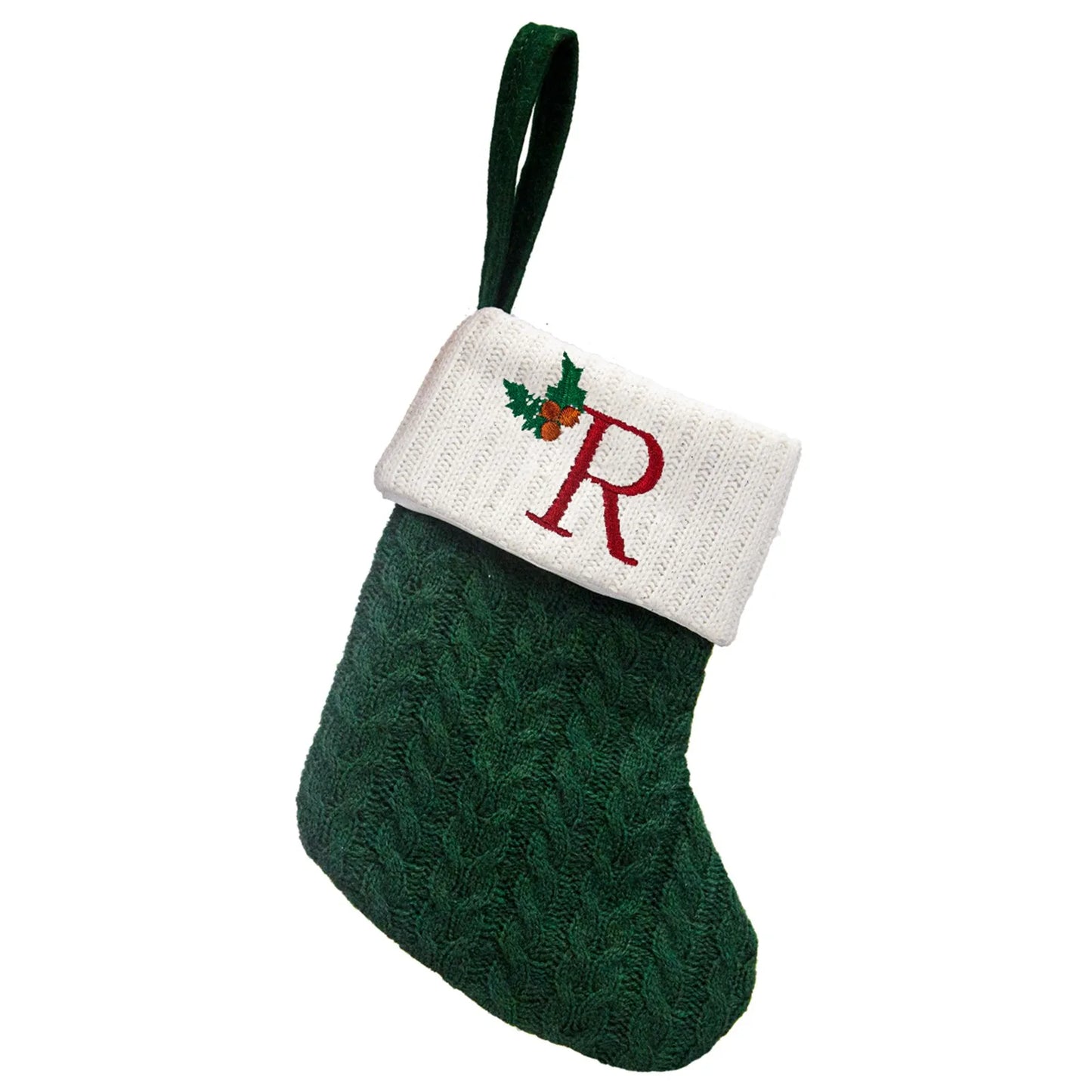 Embroidered Knit Christmas Stocking | Festive Holiday Décor