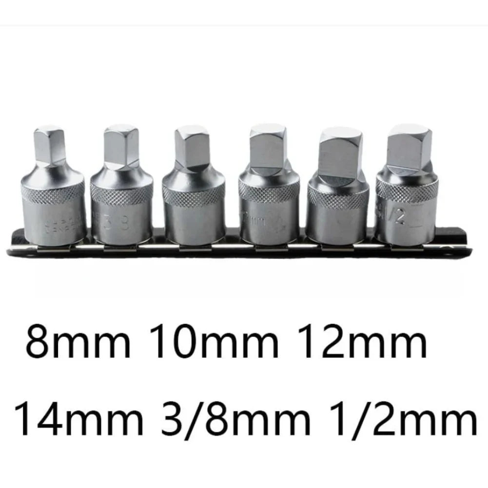 6-Pc Oil Drain Plug Socket Set | 1/2" Square Drive Auto Tool