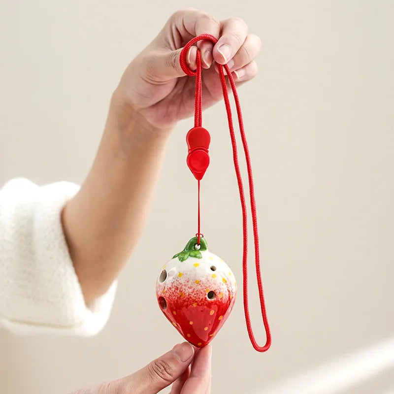 Strawberry Fruits Ocarina 6 Holes Creative Gradient Students Ceramics