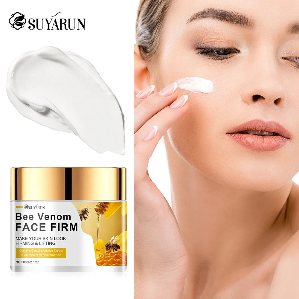 SUYARUN Bee Venom Collagen Anti-Aging Face Cream | Firming Lifting Moisturizer | Wrinkle Reduction | 24H Hydration. Peaceful Pleasures Health and Wellness