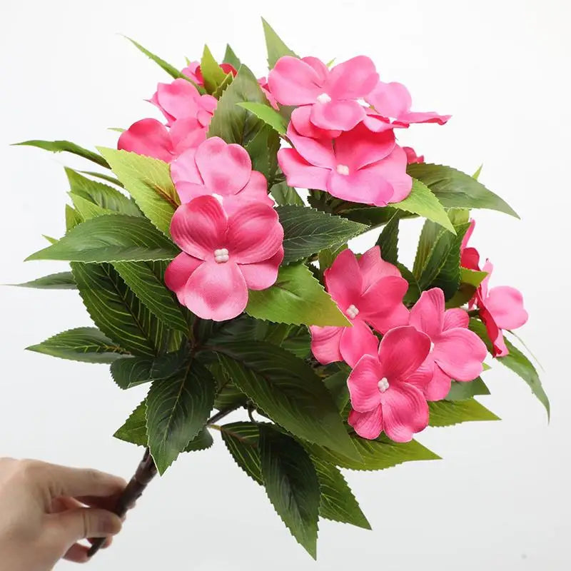 Silk Artificial Impatiens Flowers | Wedding & Home Decor Bouquet