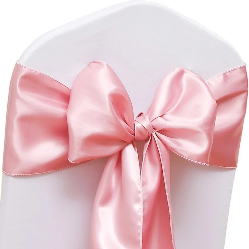 Satin Chair Sashes Bows 5PCS – Wedding & Party Ribbon Ties