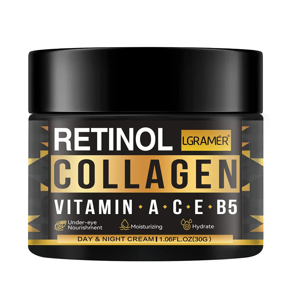 Men's Retinol Collagen Face Cream Skincare Moisturizing Brightening Hydrating Smooth Wrinkles Firming Facial Men Skin Care Peaceful Pleasures Health and Wellness 30g