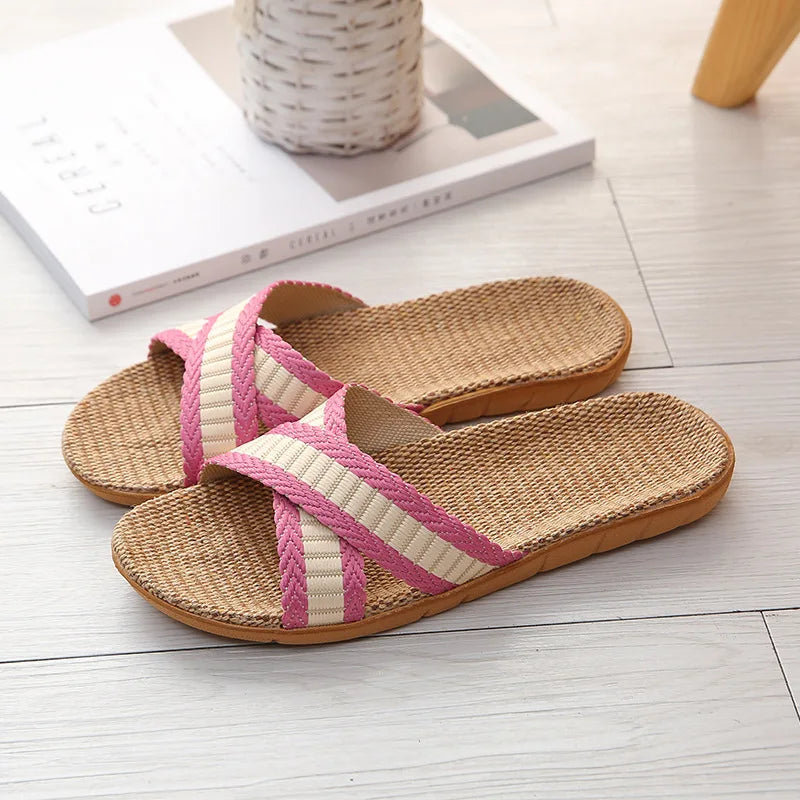 Men's Striped Slip-On Slides | Indoor, Beach & Shower Slippers