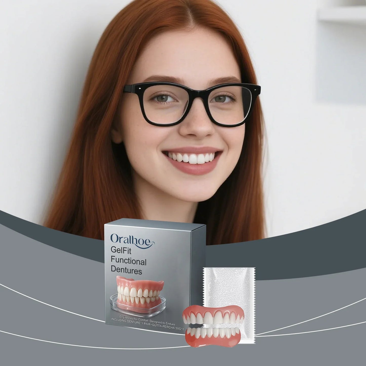 Temporary Veneers Denture Set – Upper & Lower False Teeth Kit
