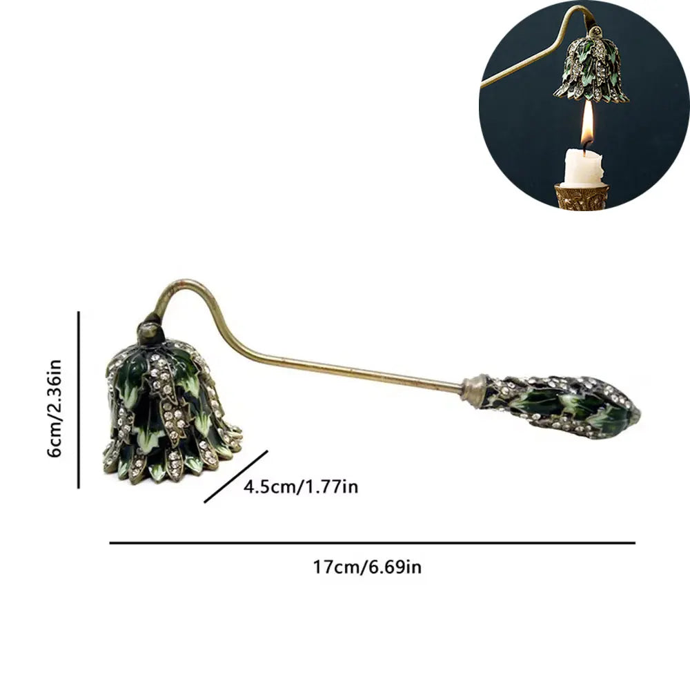 New Vintage Retro Style Candle Snuffer Long Handle Handheld Candle Extinguisher Safe Fireproof Candle Tool for Home Decoration Peaceful Pleasures Health and Wellness D