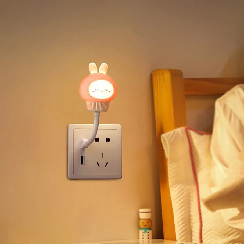 USB Night Light LED Cute Cartoon Night Lamp Bear Chick Kitten for Baby Kid Bedroom Decoration Bedside Lamp Peaceful Pleasures Health and Wellness