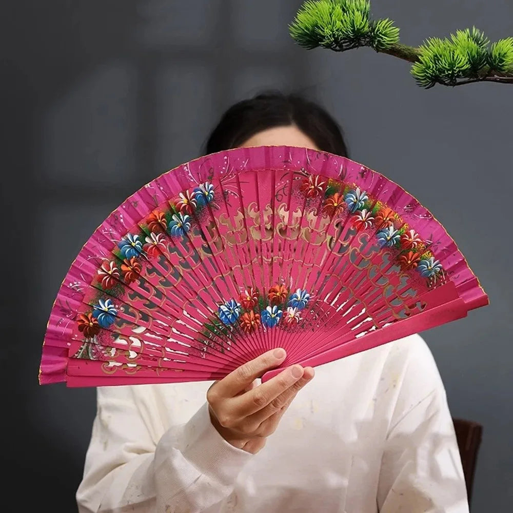 Hand-Painted Chinese Folding Fan | Decorative Antique Style