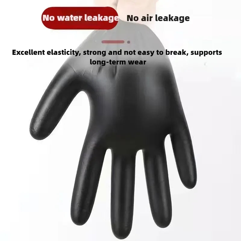 Black Nitrile Dishwashing Gloves 100 Pack – Powder-Free S–XL