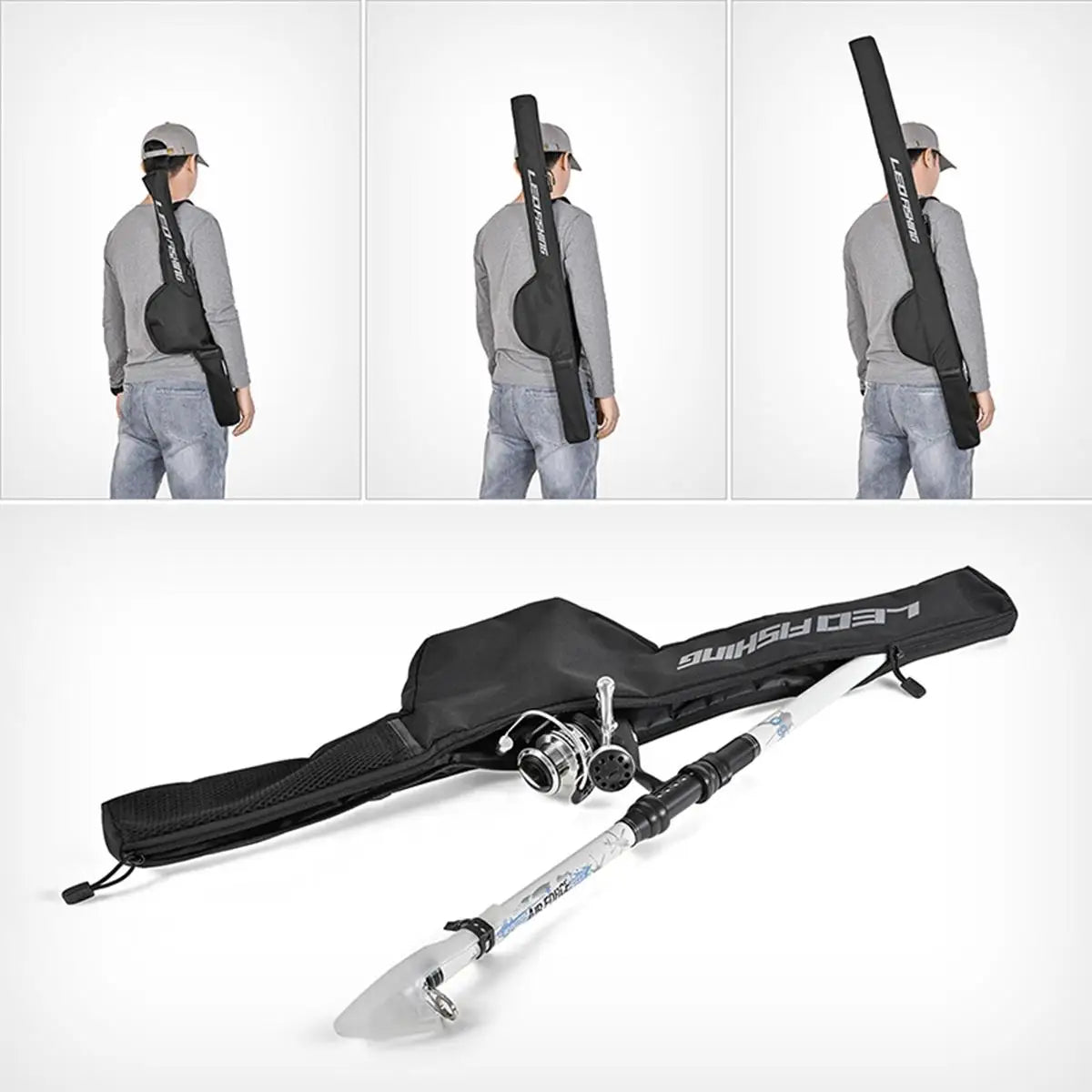 Portable Folding Fishing Rod Bag - Single Piece Fishing Gear Protector And Storage Bag for Convenient Fishing Equipment Care Peaceful Pleasures Health and Wellness