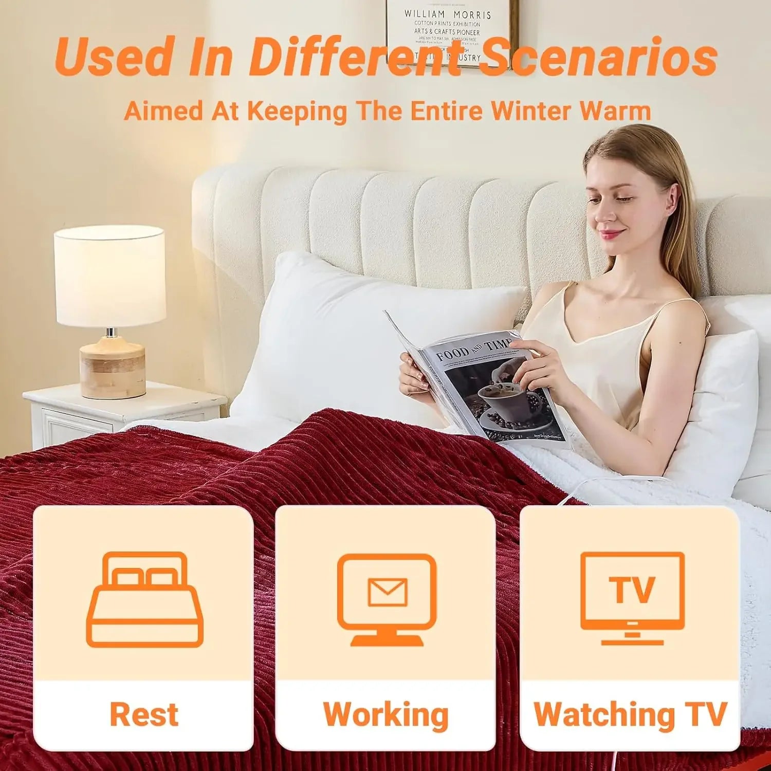 Electric Heated Throw Blanket – 10 Heat Levels, Auto Shut-Off & Overheat Protection Electric Blankets Peaceful Pleasures Health and Wellness