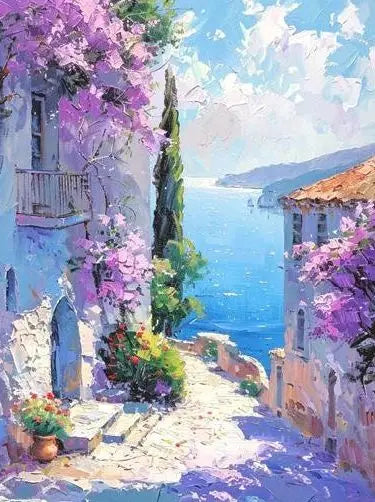 Landscape Art Posters Canvas Printing, Colorful Fashion Trend Wall Art for Rural Villas & Home Decor, Natural Aesthetic Canvas Peaceful Pleasures Health and Wellness