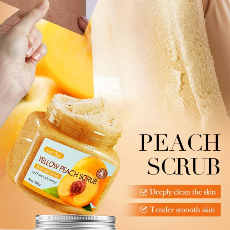 SADOER Yellow Peach Body Scrub 350g – Exfoliate & Moisturize